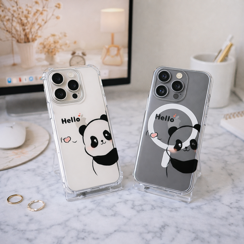 Cute Panda iPhone Case , Samsung Case, Kawaii Panda Bear Phone Cover, Cartoon Animal MagSafe Case, Adorable Gift for Panda Lovers