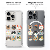 Cute Cat Faces iPhone Case , Samsung Case, Kawaii Kitty Pattern Phone Cover, Cat Lover MagSafe Case, Adorable Pet Gift