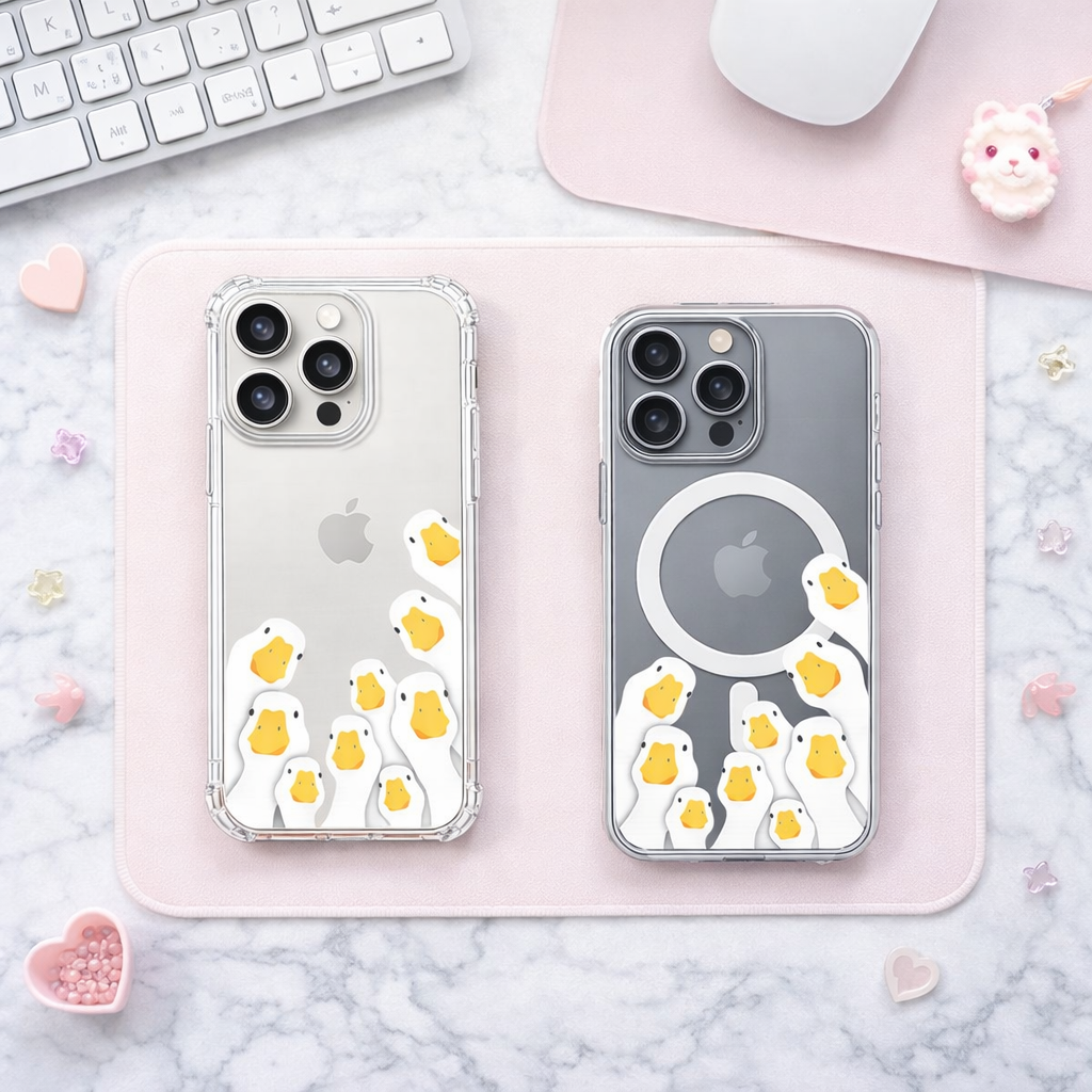 Cute Duck Family iPhone Case , Samsung Case, Funny Goose Crowd Phone Cover, Minimalist Animal MagSafe Case, Farmhouse Gift