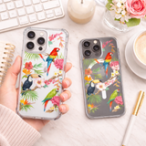 Tropical Parrot iPhone Case , Samsung Case, Exotic Bird Phone Cover, Jungle Floral MagSafe Case, Colorful Nature Gift