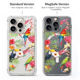 Tropical Parrot iPhone Case , Samsung Case, Exotic Bird Phone Cover, Jungle Floral MagSafe Case, Colorful Nature Gift