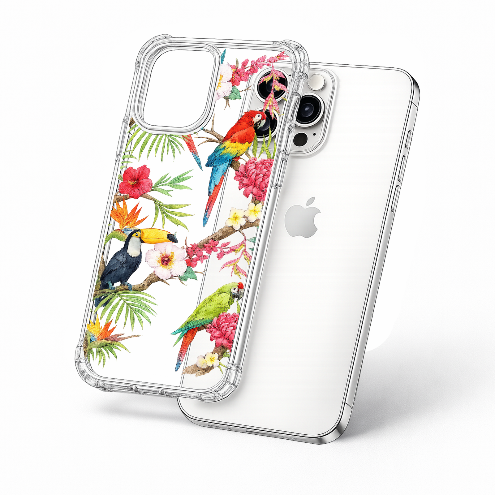Tropical Parrot iPhone Case , Samsung Case, Exotic Bird Phone Cover, Jungle Floral MagSafe Case, Colorful Nature Gift