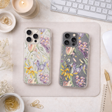 Vintage Floral Botanical iPhone Case , Samsung Case, Purple Flower Phone Cover, Elegant Garden MagSafe Case, Nature Lover Gift