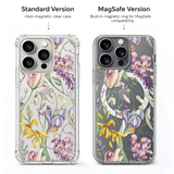 Vintage Floral Botanical iPhone Case , Samsung Case, Purple Flower Phone Cover, Elegant Garden MagSafe Case, Nature Lover Gift