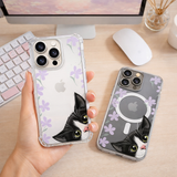 Peekaboo Tuxedo Cat iPhone Case , Samsung Case, Cute Black White Kitty Phone Cover, Cat Mom Gift, MagSafe Case