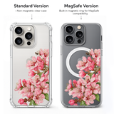 Pink Cherry Blossom iPhone Case , Samsung Case, Sakura Floral Phone Cover, Botanical Flower Art, MagSafe Compatible