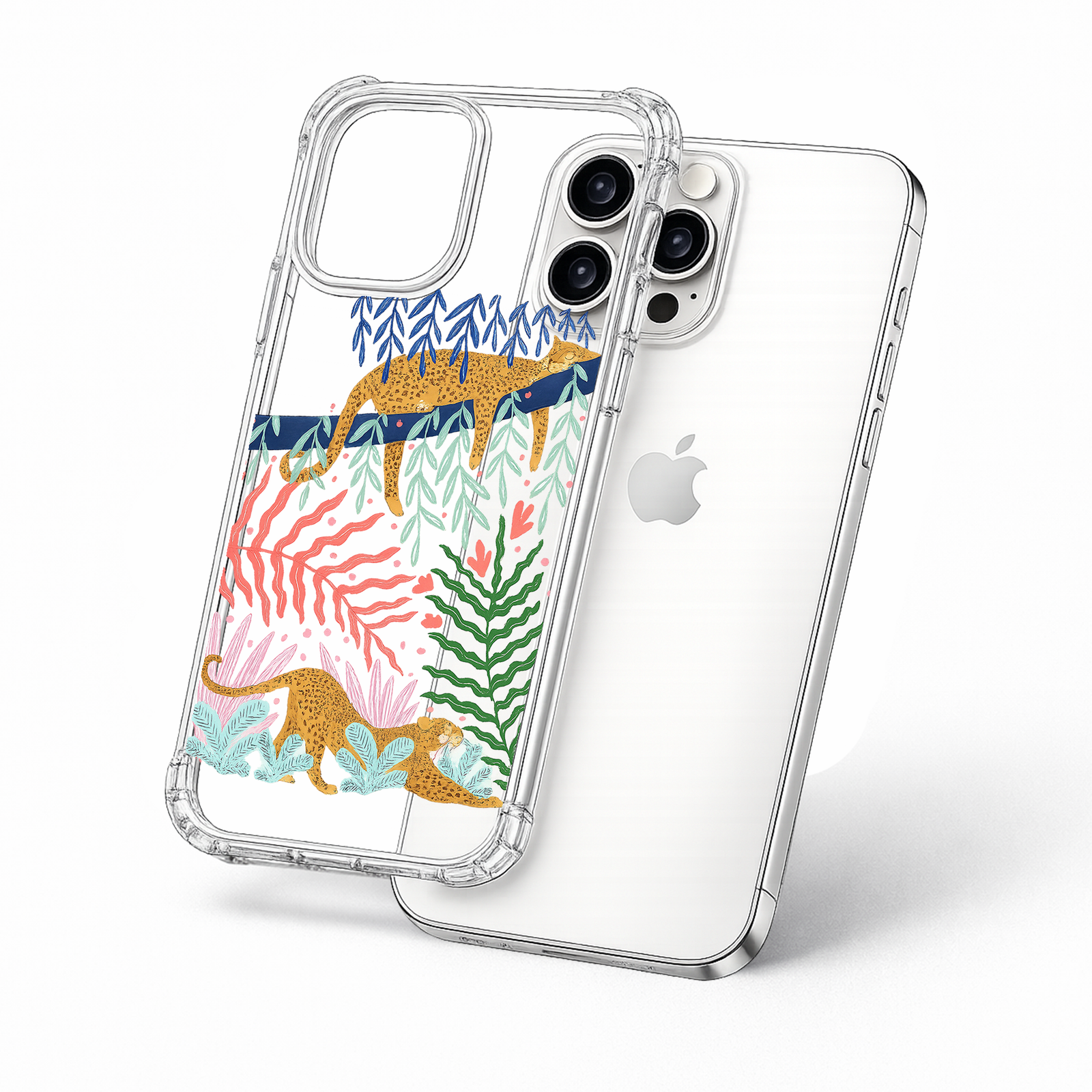 Leopard Jungle iPhone Case , Samsung Case, Tropical Wildlife Phone Cover, Exotic Animal Art, MagSafe Compatible