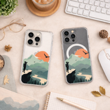 Mountain Adventure iPhone Case , Samsung Case, Hiking Landscape Phone Cover, Nature Travel Art, MagSafe Compatible