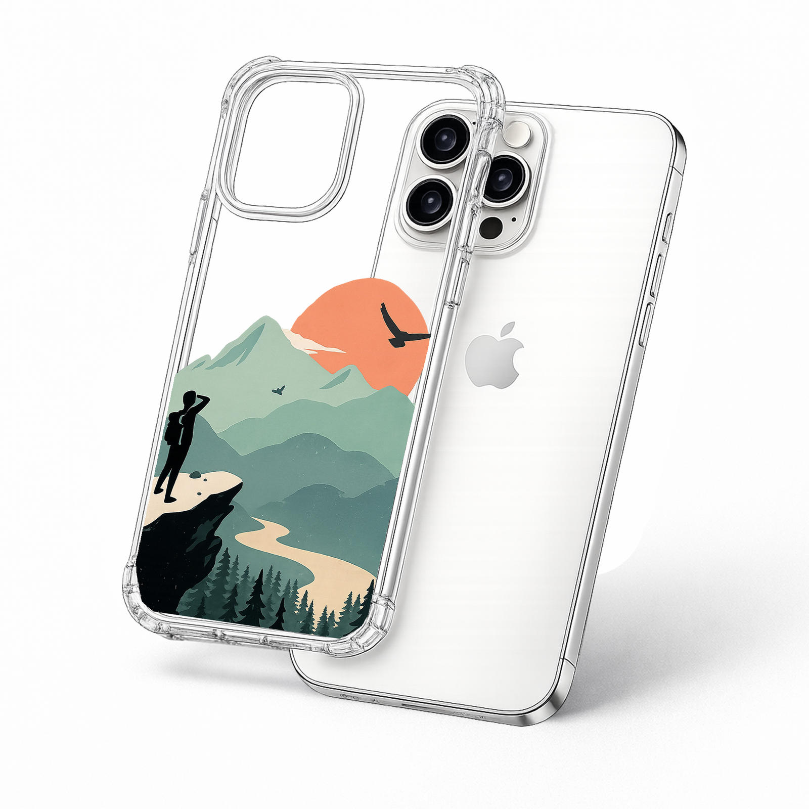 Mountain Adventure iPhone Case , Samsung Case, Hiking Landscape Phone Cover, Nature Travel Art, MagSafe Compatible