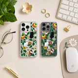 Floral Cat Pattern iPhone Case , Samsung Case, Vintage Garden Cats Phone Cover, Cat Lover Gift MagSafe Case