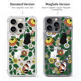 Floral Cat Pattern iPhone Case , Samsung Case, Vintage Garden Cats Phone Cover, Cat Lover Gift MagSafe Case