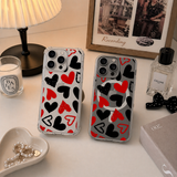 Red Black Heart Pattern iPhone Case , Samsung Case, Cute Love Aesthetic Phone Cover, Valentine MagSafe Case