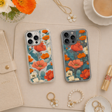 Vintage Floral Bouquet iPhone Case , Samsung Case, Orange Wildflower Phone Cover, Botanical Garden MagSafe Case