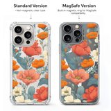 Vintage Floral Bouquet iPhone Case , Samsung Case, Orange Wildflower Phone Cover, Botanical Garden MagSafe Case