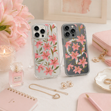 Pink Lily Floral iPhone Case , Samsung Case, Elegant Botanical Flower Phone Cover, Feminine MagSafe Case