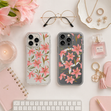 Pink Lily Floral iPhone Case , Samsung Case, Elegant Botanical Flower Phone Cover, Feminine MagSafe Case