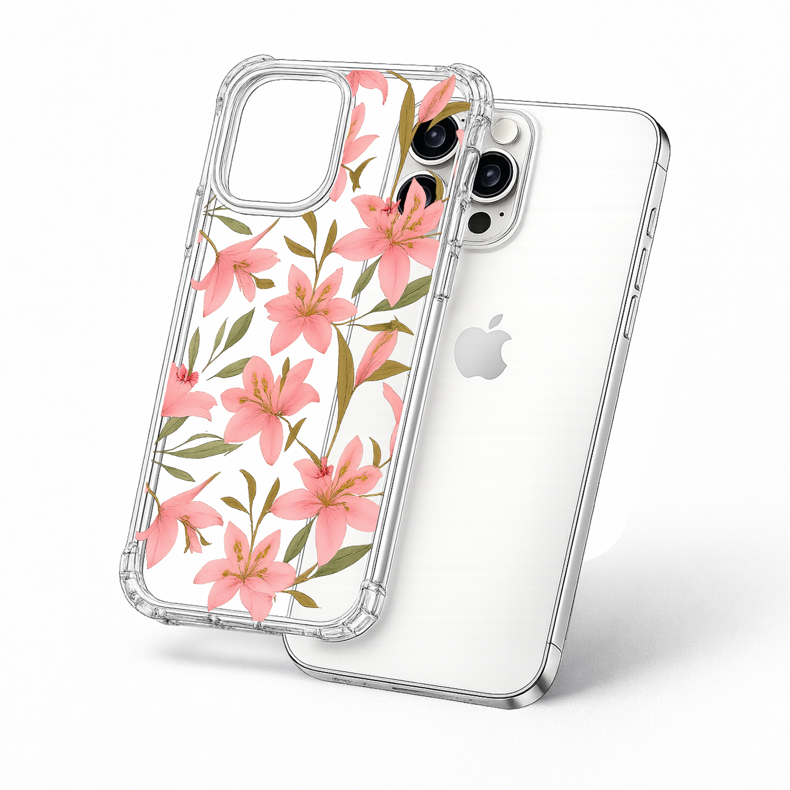 Pink Lily Floral iPhone Case , Samsung Case, Elegant Botanical Flower Phone Cover, Feminine MagSafe Case