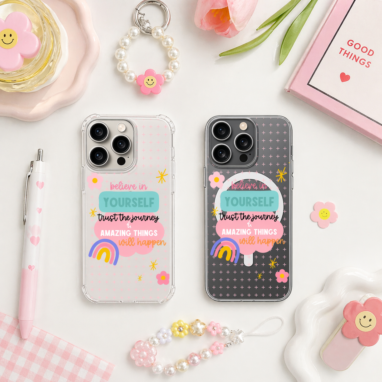 Believe in Yourself iPhone Case , Samsung Case, Motivational Quote Phone Cover, Positive Affirmation MagSafe Case