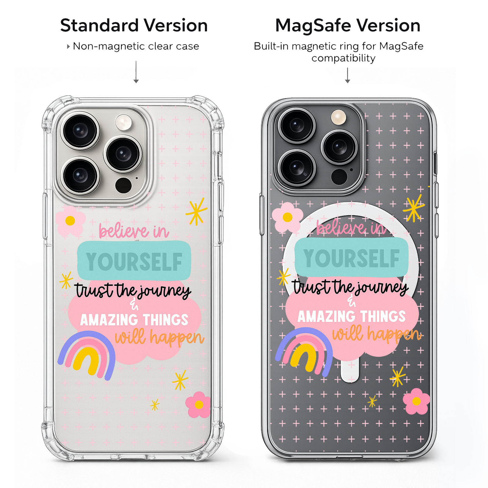 Believe in Yourself iPhone Case , Samsung Case, Motivational Quote Phone Cover, Positive Affirmation MagSafe Case