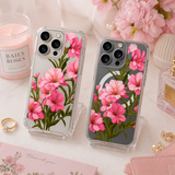 Pink Blossom Floral iPhone Case , Samsung Case, Elegant Flower Phone Cover, Feminine Botanical MagSafe Case