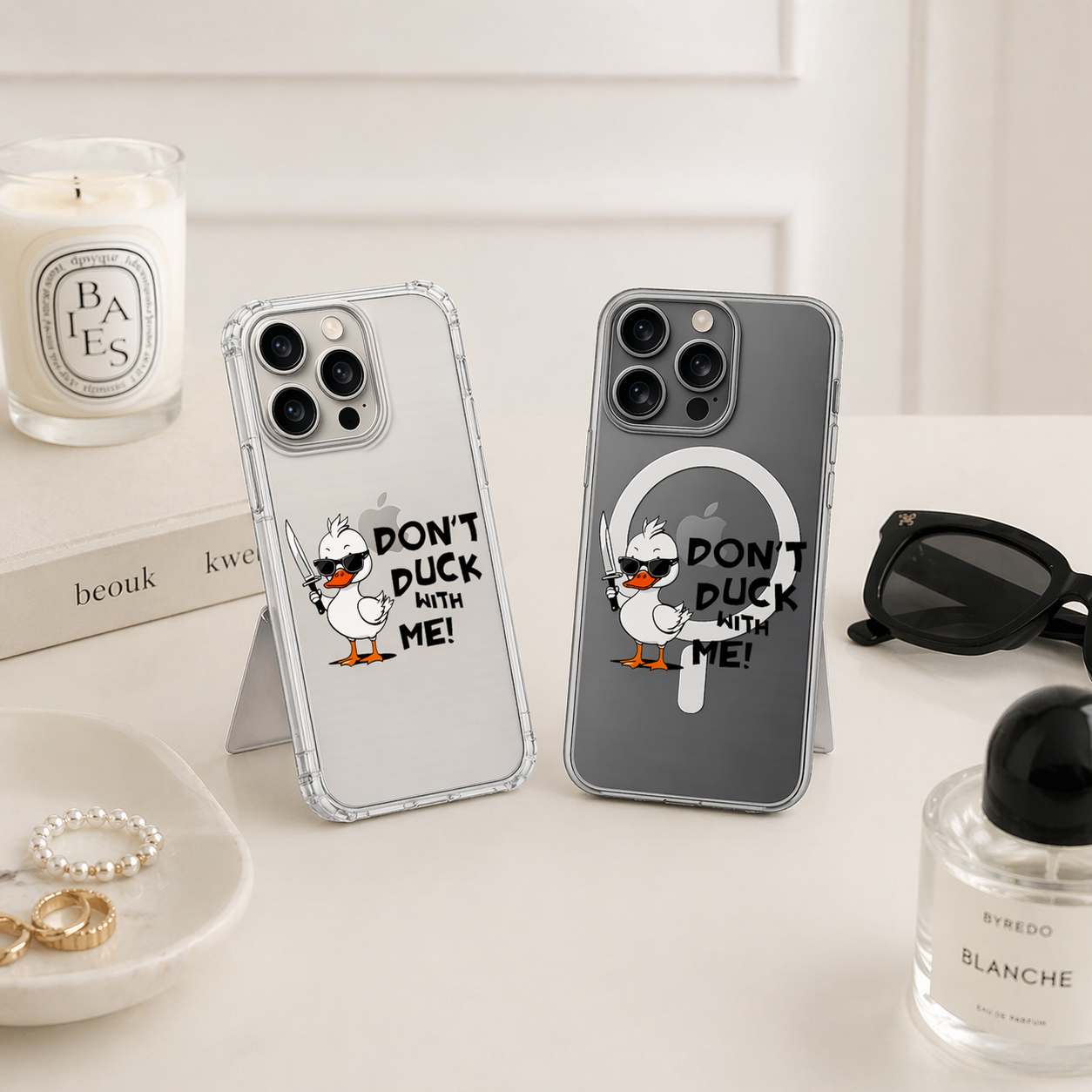 Don't Duck With Me Funny Duck iPhone Case , Samsung Case, Cute Sarcastic Animal Phone Cover, MagSafe Case
