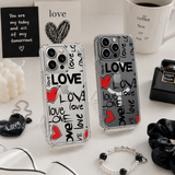 Love Heart Graffiti iPhone Case , Samsung Case, Modern Valentine Aesthetic Phone Cover, Romantic MagSafe Case