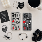 Love Heart Graffiti iPhone Case , Samsung Case, Modern Valentine Aesthetic Phone Cover, Romantic MagSafe Case