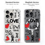 Love Heart Graffiti iPhone Case , Samsung Case, Modern Valentine Aesthetic Phone Cover, Romantic MagSafe Case