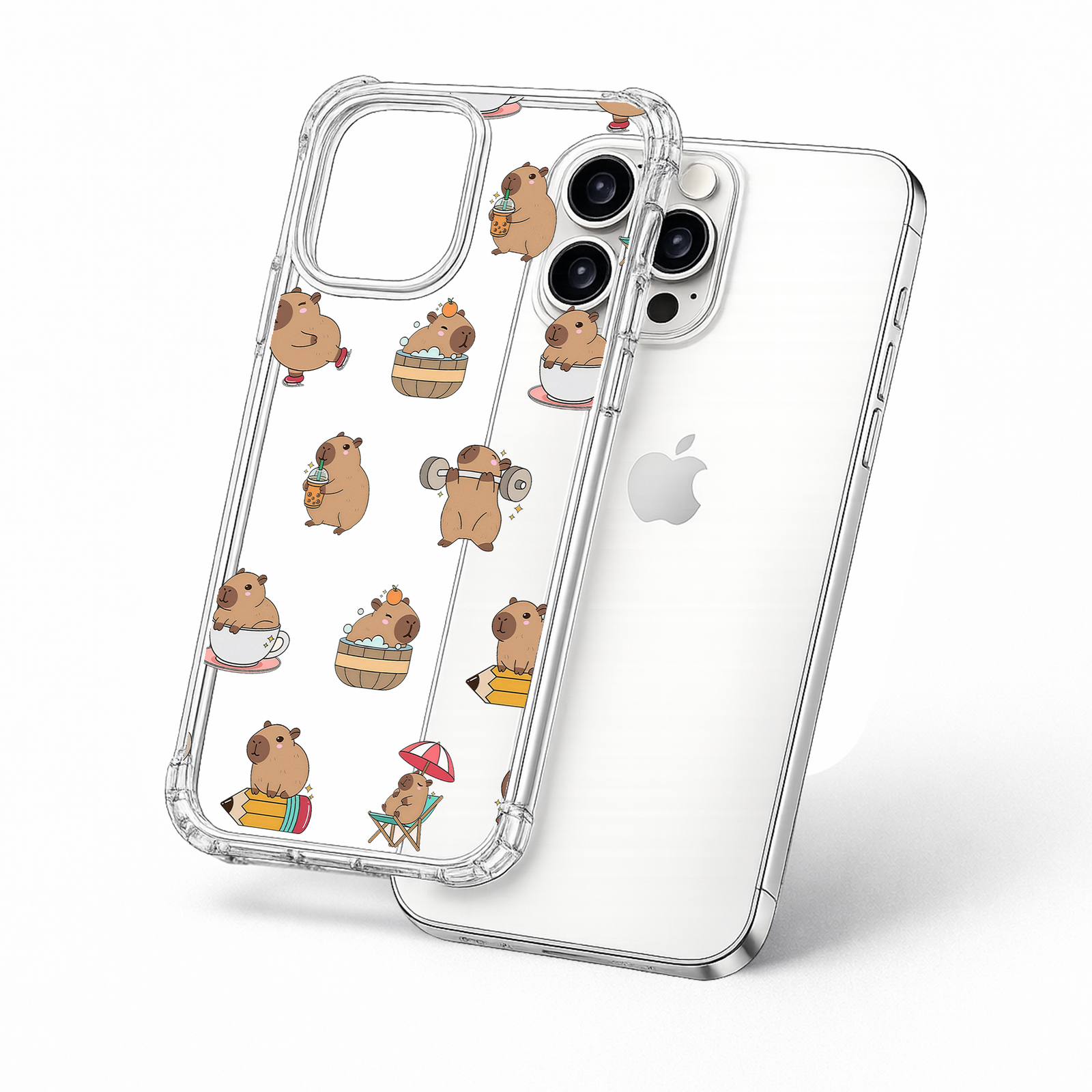 Cute Capybara Pattern iPhone Case , Samsung Case, Kawaii Animal Phone Cover, Funny Capybara MagSafe Case