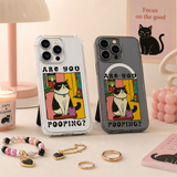 Are You Pooping Funny Cat iPhone Case , Samsung Case, Humorous Bathroom Cat Phone Cover, MagSafe Case