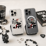 Rockstar Black Cat iPhone Case , Samsung Case, Punk Music Kitty Phone Cover, Alternative MagSafe Case
