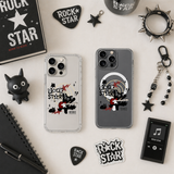 Rockstar Black Cat iPhone Case , Samsung Case, Punk Music Kitty Phone Cover, Alternative MagSafe Case