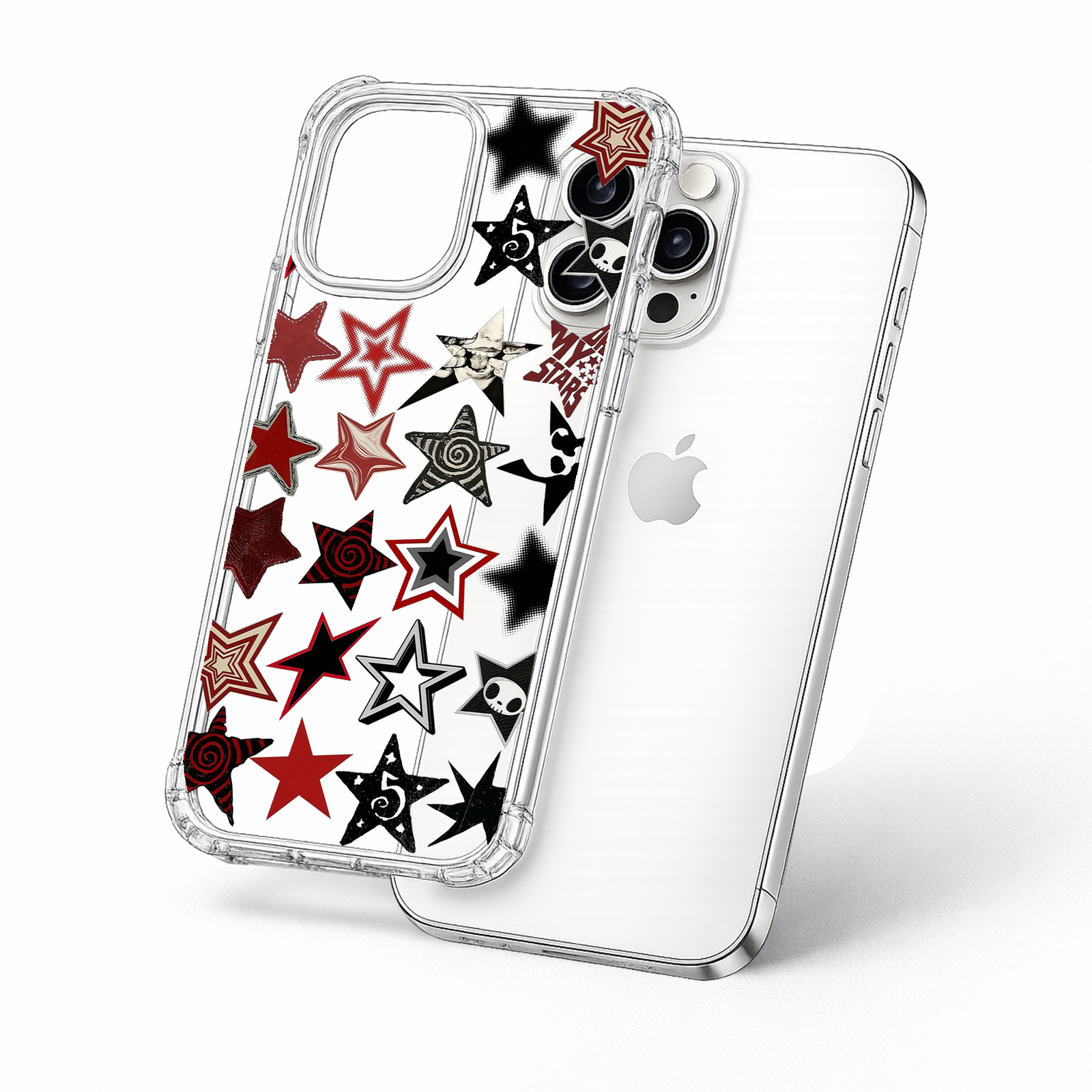 Gothic Star Pattern iPhone Case , Samsung Case, Emo Punk Aesthetic Phone Cover, Alternative MagSafe Case