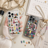 Retro Month Typography Collage iPhone Case , Samsung Case, Colorful Magazine Cutout Phone Cover, MagSafe Case