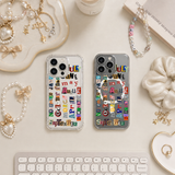 Retro Month Typography Collage iPhone Case , Samsung Case, Colorful Magazine Cutout Phone Cover, MagSafe Case