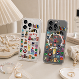 Retro Month Typography Collage iPhone Case , Samsung Case, Colorful Magazine Cutout Phone Cover, MagSafe Case
