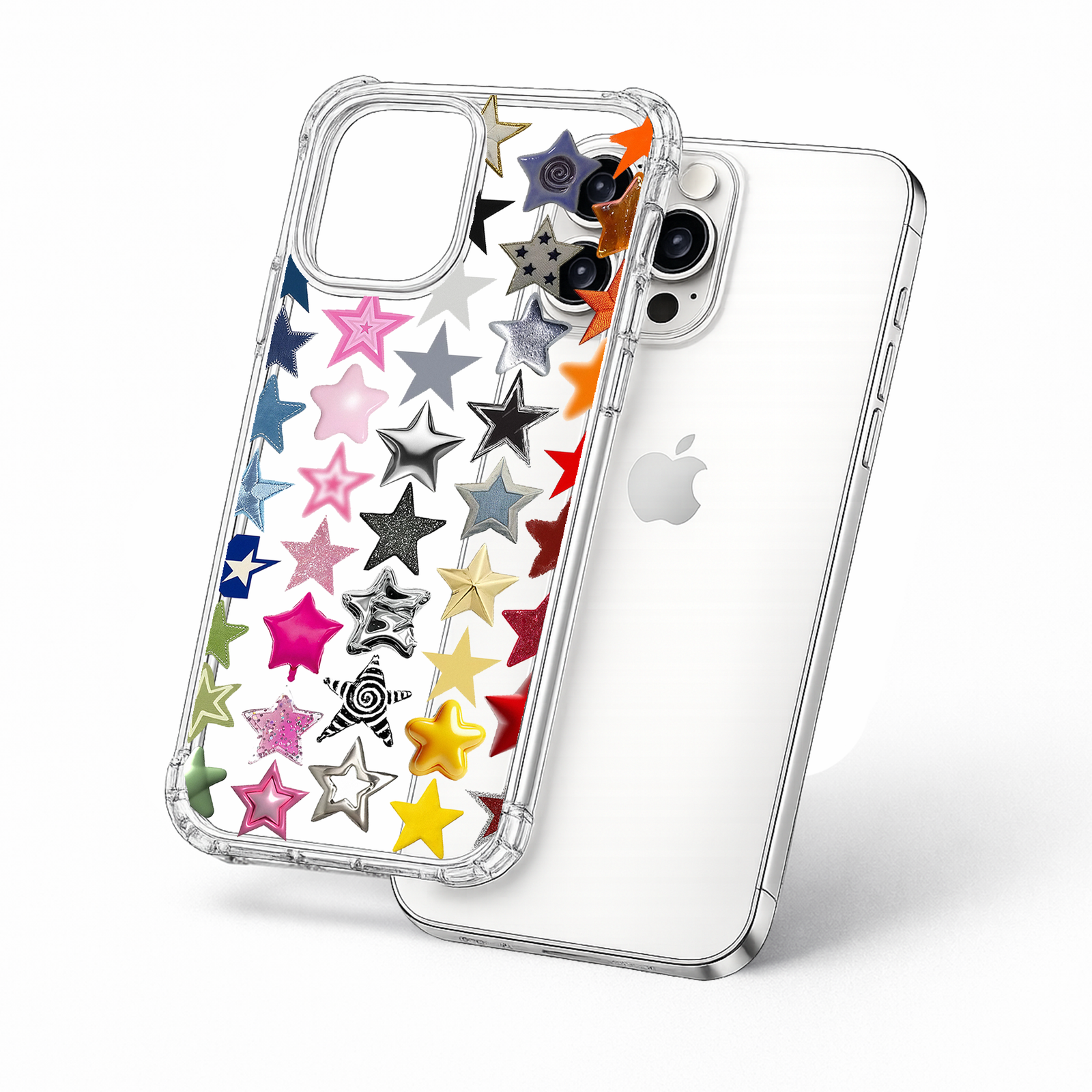 Colorful Star Sticker iPhone Case , Samsung Case, Y2K Aesthetic Star Phone Cover, MagSafe Case