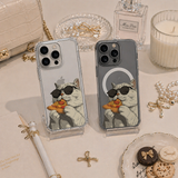Cool Pizza Cat iPhone Case , Samsung Case, Funny Sunglasses Kitty Phone Cover, MagSafe Case