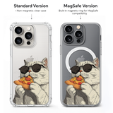 Cool Pizza Cat iPhone Case , Samsung Case, Funny Sunglasses Kitty Phone Cover, MagSafe Case