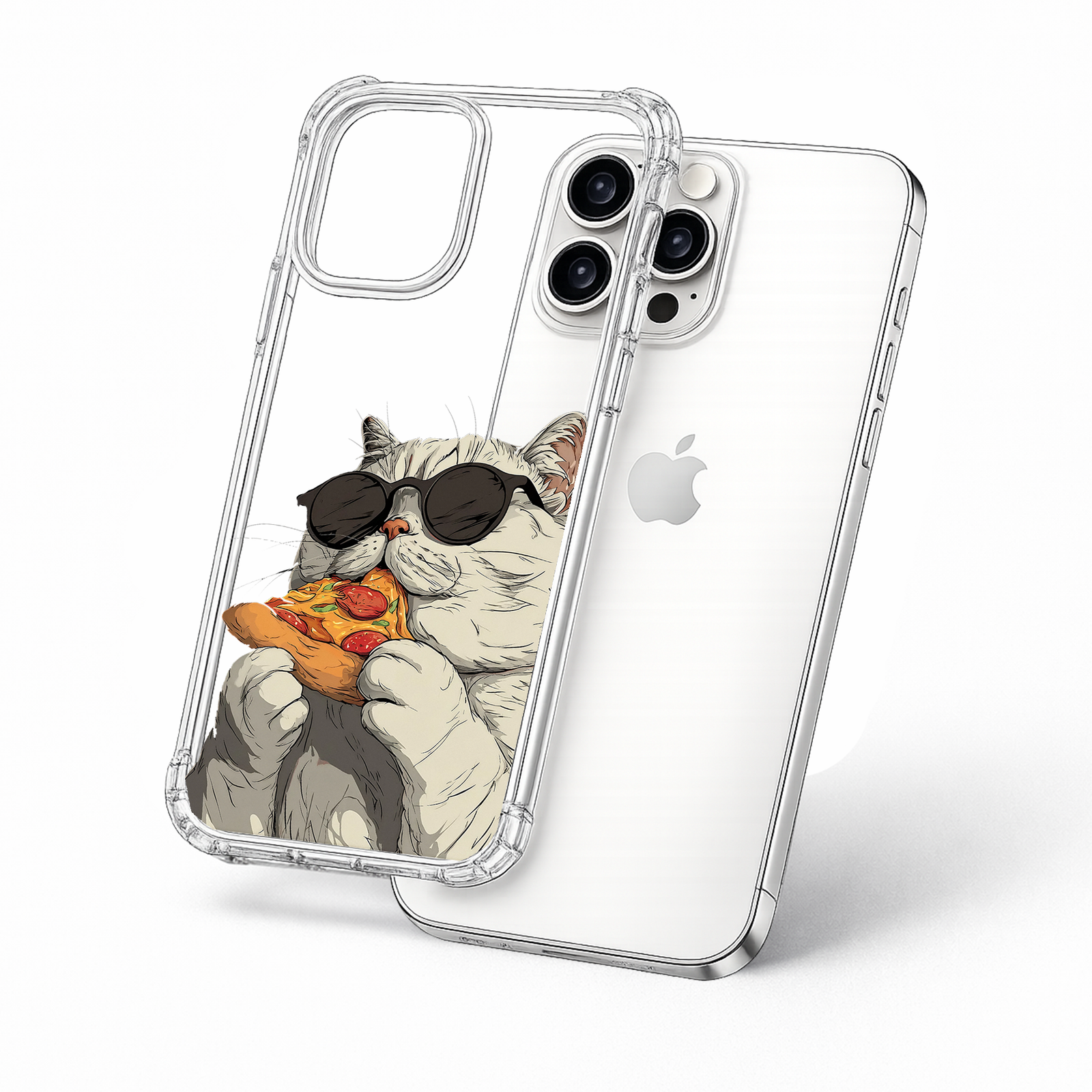 Cool Pizza Cat iPhone Case , Samsung Case, Funny Sunglasses Kitty Phone Cover, MagSafe Case