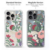 Vintage Floral Garden iPhone Case , Samsung Case, Elegant Botanical Flower Phone Cover, MagSafe Case