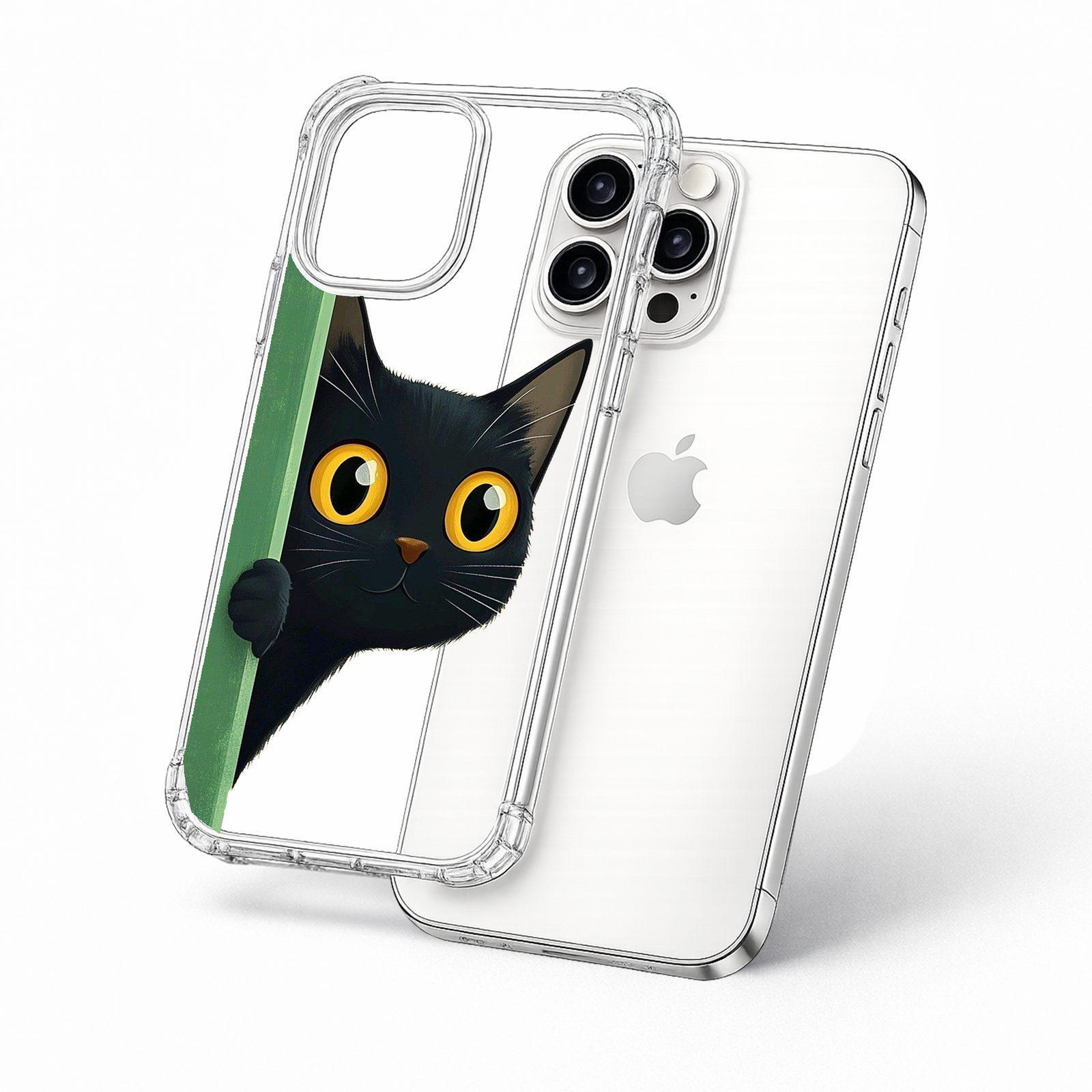 Peekaboo Black Cat iPhone Case , Samsung Case, Cute Curious Kitty Phone Cover, MagSafe Case