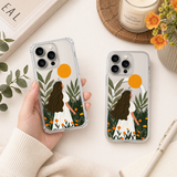 Boho Girl Nature iPhone Case , Samsung Case, Aesthetic Woman Floral Garden Phone Cover, MagSafe Case