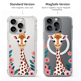 Cute Baby Giraffe iPhone Case , Samsung Case, Floral Safari Animal Phone Cover, MagSafe Case