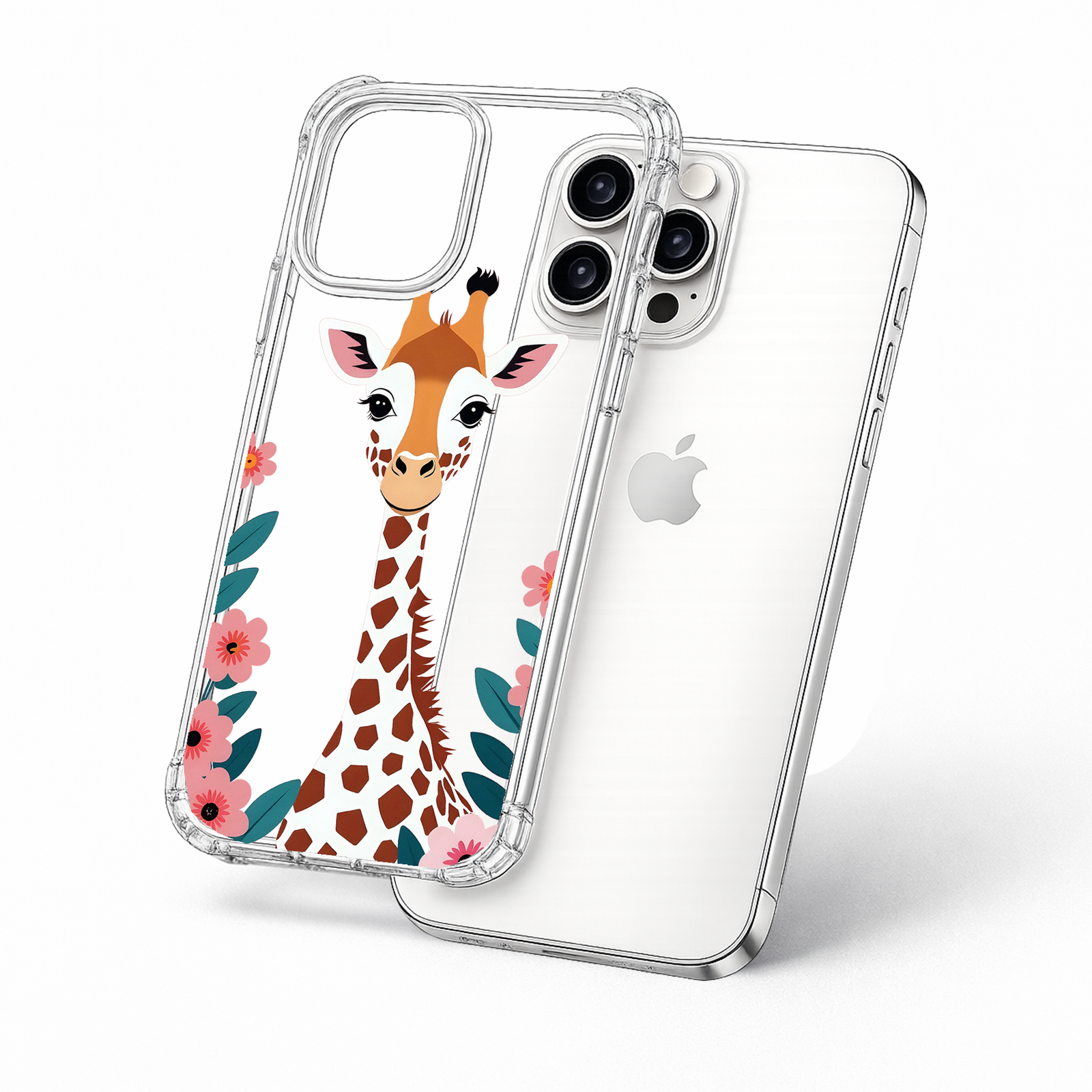 Cute Baby Giraffe iPhone Case , Samsung Case, Floral Safari Animal Phone Cover, MagSafe Case