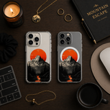 Red Sun Mountain Landscape iPhone Case , Samsung Case, Japanese Nature Art Phone Cover, MagSafe Case