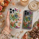 Tropical Floral Jungle iPhone Case , Samsung Case, Exotic Botanical Animal Phone Cover, MagSafe Case