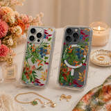 Tropical Floral Jungle iPhone Case , Samsung Case, Exotic Botanical Animal Phone Cover, MagSafe Case