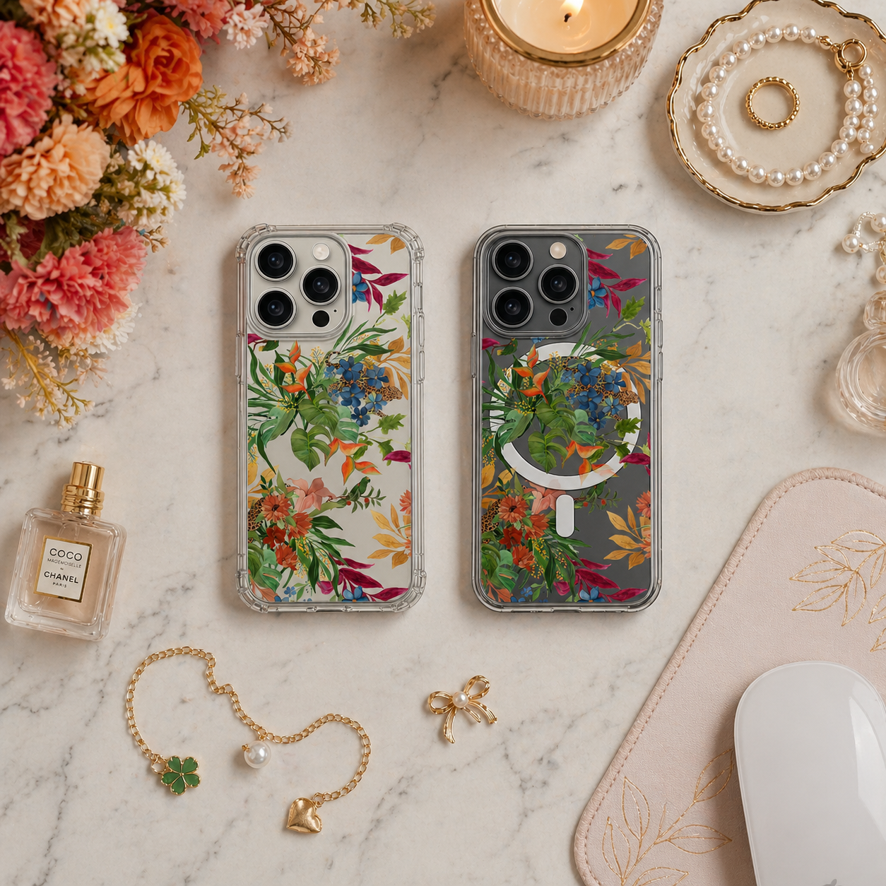 Tropical Floral Jungle iPhone Case , Samsung Case, Exotic Botanical Animal Phone Cover, MagSafe Case