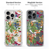 Tropical Floral Jungle iPhone Case , Samsung Case, Exotic Botanical Animal Phone Cover, MagSafe Case